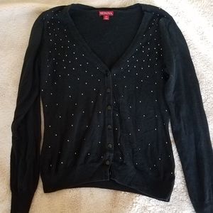 Black merona sweater dotted accents